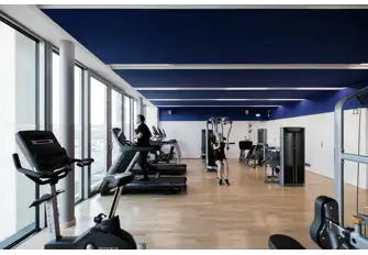 World-class crew facilities include a gym, yoga studio, lounge and bar