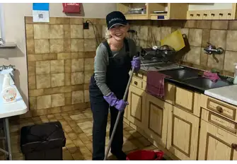Charmaine on cleaning detail