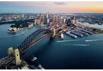 Allow Sydney's beauty to shine as the glorious sun fades into a stunning sunset