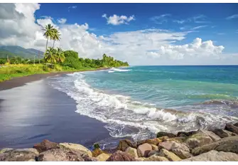 Volcanic black sands are found on a few Caribbean islands and St Kitts is definitely one