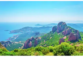 The view south east from Cap Roux in the Massif d l'Esterel lays bare the natural beauty of the French Riviera