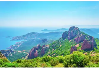 The view south east from Cap Roux in the Massif d l'Esterel lays bare the natural beauty of the French Riviera