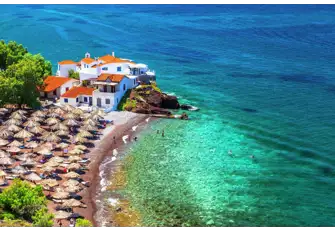 Hydra's beaches are a must visit on any charter's trip to Greece