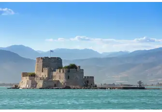 Visit the island of Bourtzi and its historical fortress