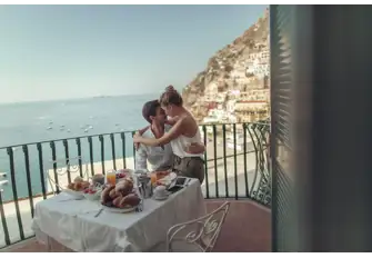 Enjoy an balcony breakfast together with breathtaking views of the Amalfi Coast