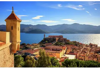 The heart-meltingly pretty 16th century city of Portoferraio, capital of the largest island in the Tuscan archipelago, Elba