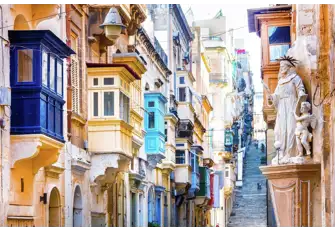 Take a lovely afternoon stroll down the streets of Valletta and soak in the beauty of cobbled stone and architecture 