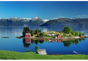Take a refreshing swim in the blue waters of Hardangerfjord