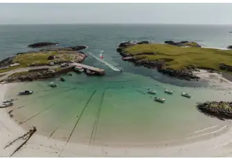 If conditions aren't suited to surfing on Tiree's west coast, there's always enough breeze to kitesurf in and out of Scarinish Bay on the east coast