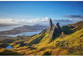 Away from the cosmopolitan hubs, Scotland's landscape demands to be admired, like the Old Man of Storr on the Isle of Skye