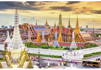The complex of elaborate, ornate structures that makes up the Grand Palace was the official residence of the Thai Royal family, its court and government, from 1782 to 1925