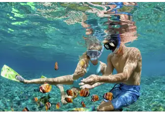 Go for a refreshing snorkel in the clear-blue waters and discover Thailand's marine life