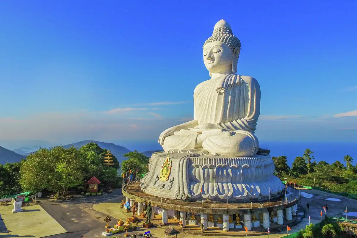 Phuket Big Buddha statue on the top of mountain, Thailand