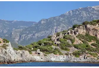 Gemiler Island, just to the west of the famous sands of Oludeniz, is speckled with the ruins of churches built between the 4th and 6th centuries to celebrate St Nicholas