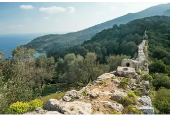 The ruins of the old Roman Delikkemer aqueduct bridge 
