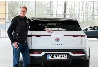 Founder and CEO Henrik Fisker with one of the first Ocean models available