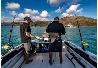 Your charter crew set up the fishing rig in readiness for you