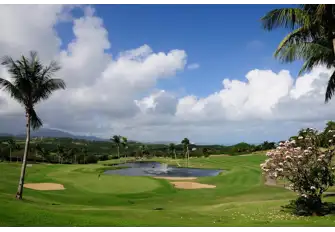 Featuring seashore paspalum grass, white silica sand bunkers and challenging water hazards