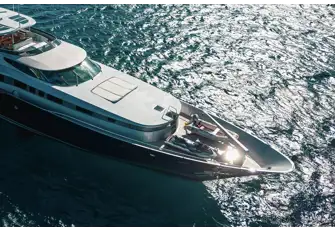 In addition to the tender garage launching through a shell door port aft, there is more tender and toy stowage on the foredeck