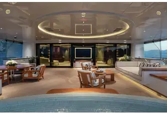 Looking forward from the owner's private jacuzzi on the upper deck aft