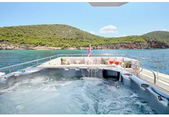 The sun deck’s jacuzzi is the perfect spot to relax and soak up some rays