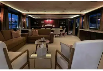 ATLAS - Looking forward in the earth-toned main saloon