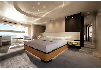 The owner's suite with dressing room and lounge