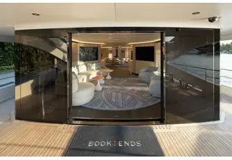 Looking forward from the main deck aft, across the lounge and into the formal dining area