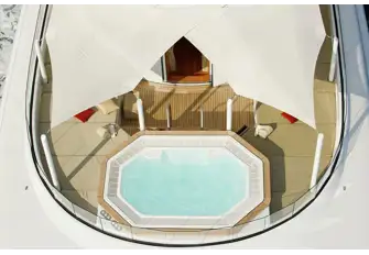 The jacuzzi on the forward sun deck