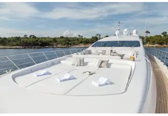 The foredeck's huge sunpad