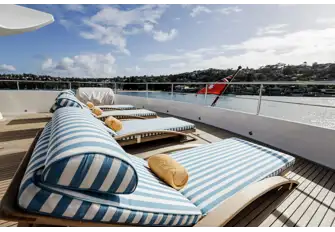 With the tender launched, the bridge deck aft becomes a versatile space