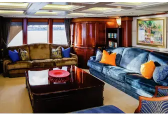 The main saloon, forward of which is the formal dining room