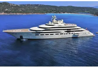 The 156m (511.8ft) Lurssen yacht DILBAR has an internal volume of 15,917GT