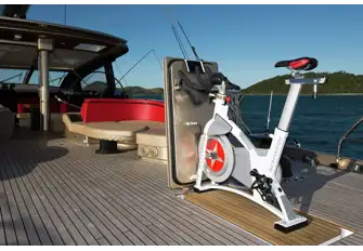 The pop-up exercise bike is a rare feature