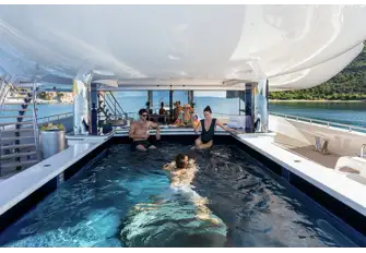 The family could spend the entire day on the main deck aft