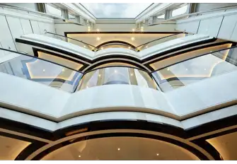 The yacht's elevator, serving main to sun decks, means she's accessible to all
