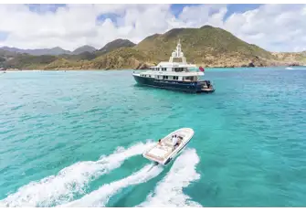 FABULOUS CHARACTER has three luxury yacht tenders, including an Invincible chase boat