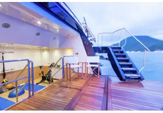 Breathe in the fresh sea air as you work out in the water-level gym