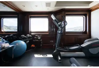 Work out in air-conditioned comfort in the bridge deck gym
