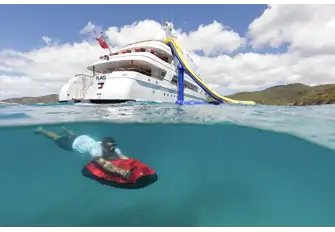 Part of her popularity as a charter yacht is her extensive collection of toys