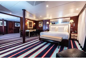 The bedroom suite on the private owner's deck