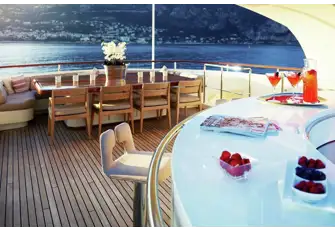 The sun deck is a great place to hang out and catch up with your family and friends