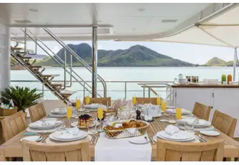 Eating together is one of the joys of chartering - especially when Chef David is in the galley!