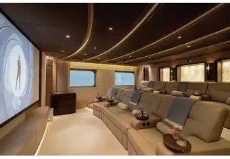 The main deck has a dedicated tiered cinema