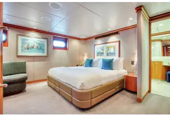 One of two spacious lower deck double cabins, there are also two twin cabins