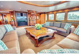 The sky lounge is aft on the bridge deck