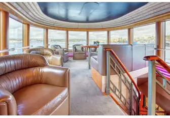 Wonderful views through wraparound glass walls in the observation lounge