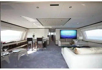The sky lounge is full beam, with its own bar, seating areas and TV lounge