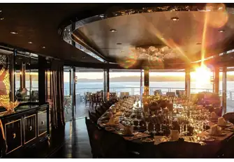 Host your own dinner party overlooking the aft terrace on the owner's deck