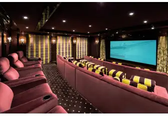 Enjoy a theatrical experience in the yacht's main deck cinema